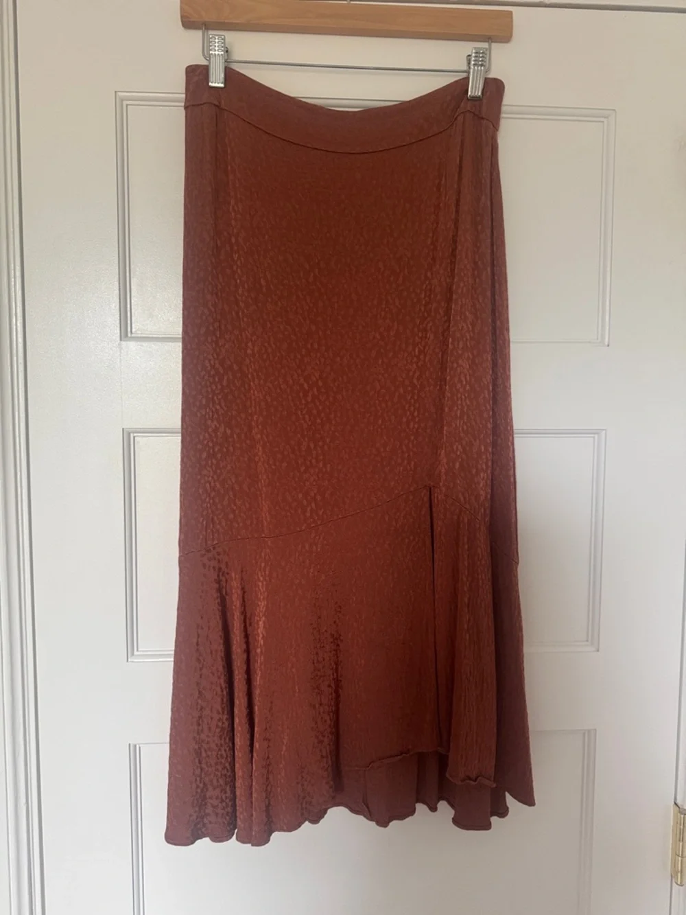 Madewell Flounce Hem Midi Skirt Cheetah Jacquard - Picture 2 of 12